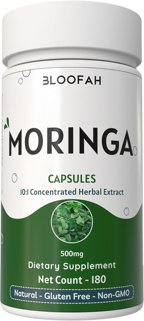 Moringa Capsules 500mg.100% Pure Moringa Oleifera Leaf.