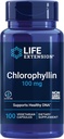 Prolongation de la vie Chlorophylline, antioxydant et ADN Soutien de la santé, sans gluten, sans OGM, végétarien, 100 capsules végétariennes