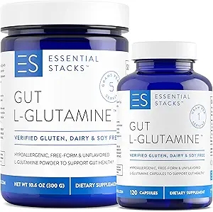 Essential Stacks L-Glutamine Home & Away Bundle - L Glutamine Poudre et Capsules