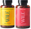 Wile Periménopause Support + Suppléments Flash chaud, 2 packs de ménopause pour les femmes, (2) bouteilles de 60 capsules chacune, 120 Total