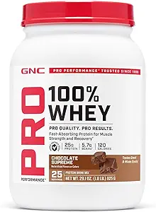 GNC Pro Performance 100% Whey Protéine Poudre 2.0, Absorbage rapide pour la force musculaire et la récupération, Cookies et crème, 25 portions
