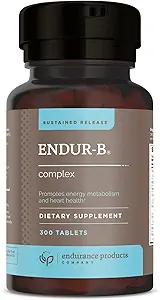 Endur-B Complex - Sustained Release - Vitamin B Supplement with B1, B2, B3, B6, B12, Folic Acid, Biotin - 300 Tablets - Endurance Products Company