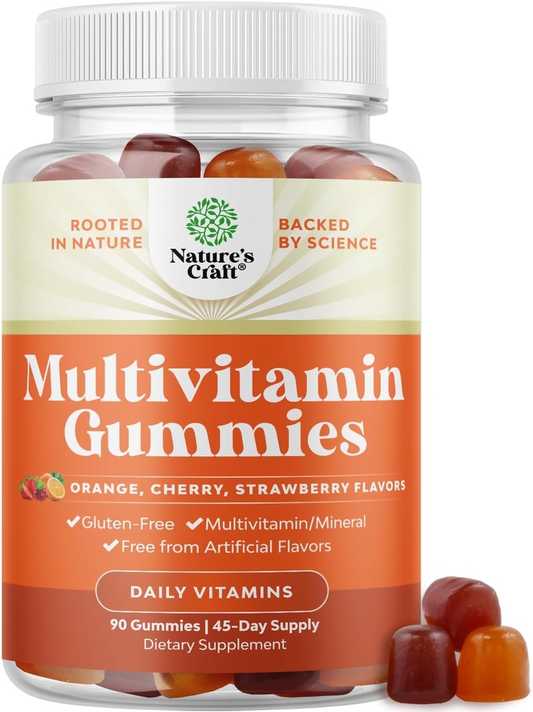 Multivitamin Gummies for Adults - Halal Multivitamin Gummy with B12 Biotin - Gelatin-Free Gummy Multivitamins for Men & Women - Vitamin Gummies with Zinc & Vitamin D - Non-GMO Gluten-Free - 90 Count