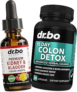 Supplément de soutien pour le rein Détox du nettoyant pour le rein et le colon - Suppléments bio pour le rein Détox, 15 jours Nettoyage intestinal Pills Probiotique - Détox pour le nettoyage du rein Mouvement de l'intestin