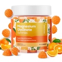 90 Compte Glycinat de magnésium Gommies 400mg w/Ashwagandha Supplément - Supplément sans sucre Zinc Magnésium Glycinate Supplément Ashwagandha Gommies pour adultes Orange Arôme