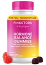 Gummies d'équilibre des hormones pour les femmes – PMS, ménopause et soutien œstrogène – Mood, Bloating, Hot Flashes & Energy – Feuille de framboises rouges, Cohos noirs, Primrose – 60 Gummies végétaliennes