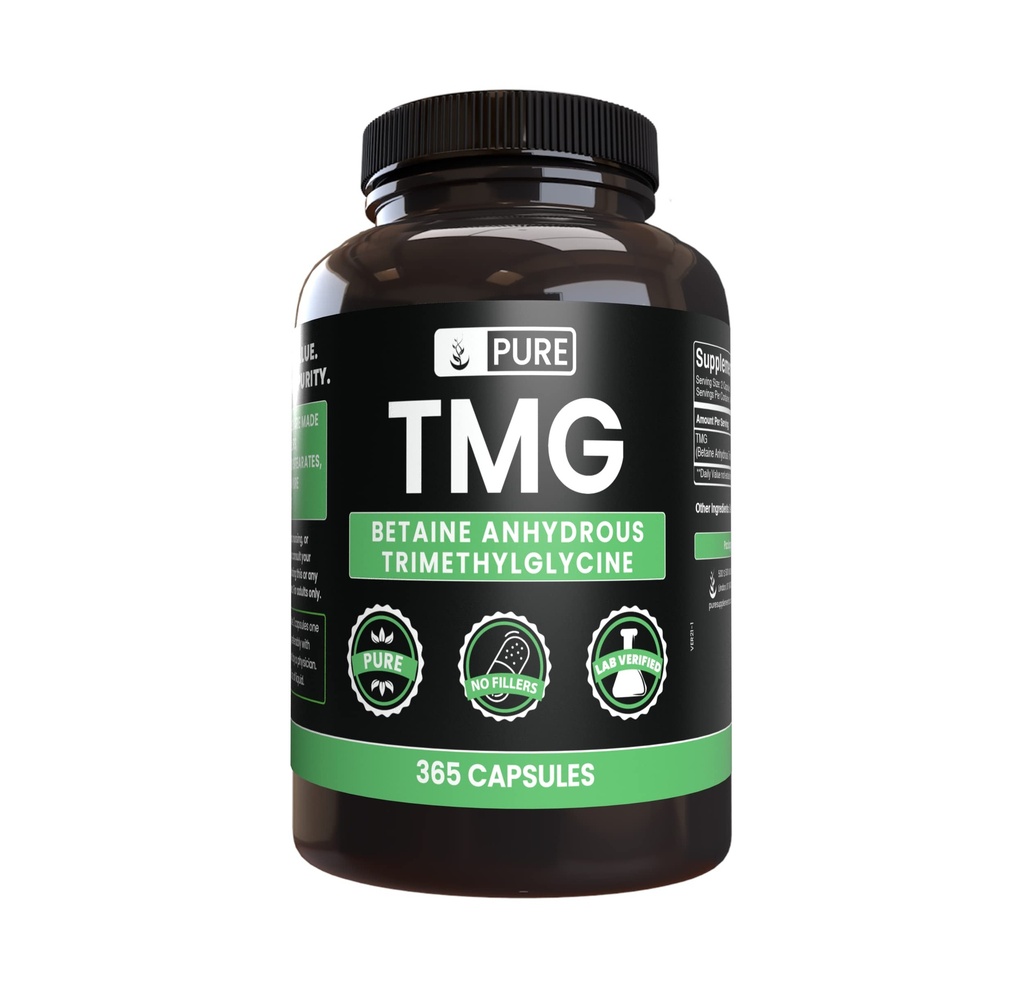 Ingrédients originaux purs TMG (365 Capsules) Pas de Magnésium ou de Rice Filters, Toujours Pure, Verified Lab