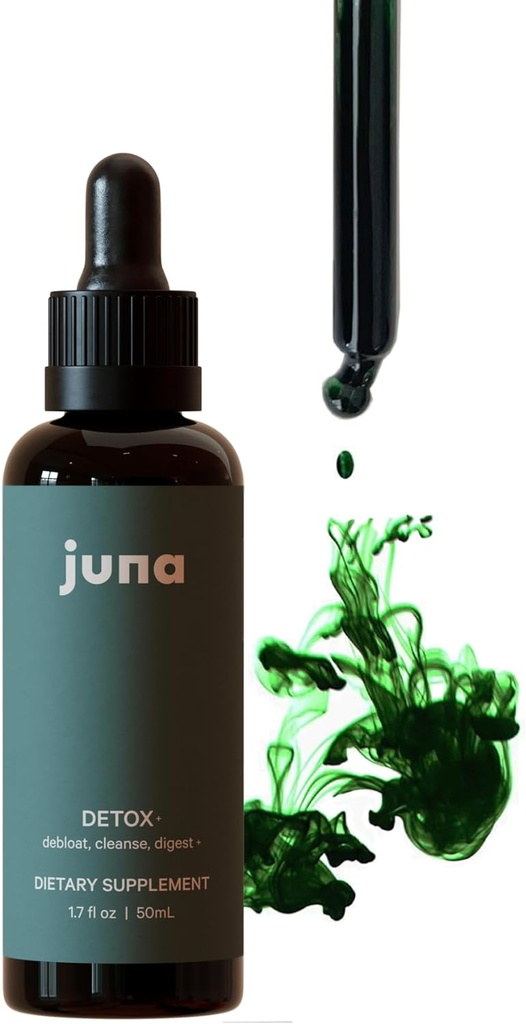 Juna Chlorophyll Liquid Drops, concentration de puissance 3X - Détox, débloquer, nettoyer, désodorisant interne, supplément de soutien énergétique et cellulaire - goût de citron frais à la menthe