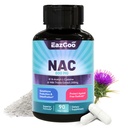 Supplément NAC, Capsules N-acétyl Cysteine 800mg, Supplément N-acétyle avec Thistle de lait 200mg, Soutien antioxydant, Vegan, Sans OGM, NAC 90 Compte (paquet de 1)