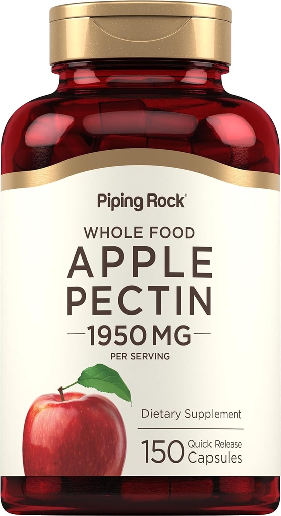 Piping Rock Apple Pectin Capsules de 1950 mg de 150 pilules Supplément alimentaire de 1950 sans OGM, sans gluten