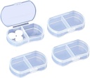 4PCS Pill Case for Purse Small Pill Organizer Portable Travel Daily Pill Containers AM & PM Mini Pill Box Vitamine, Huile de poisson, Support Supplémentaire