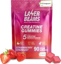 Gommies monohydratées créatine - 5g Creapur Creatine par portion - Vegan - Boost Muscle Strength, Endurance, Recovery & Mental Focus - 90 Gommies sans gluten (Strawberry)