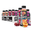 Boissons d'hydratation protéinique2o - 2-en-1 liquide clair de lactosérum protéinique et de boisson électrolyte - 15g de protéines, vitamines B5, B6 - Récupération après l'entraînement - 16,9 Fl Oz - 12 Count Flavor Fusion Variety Pack