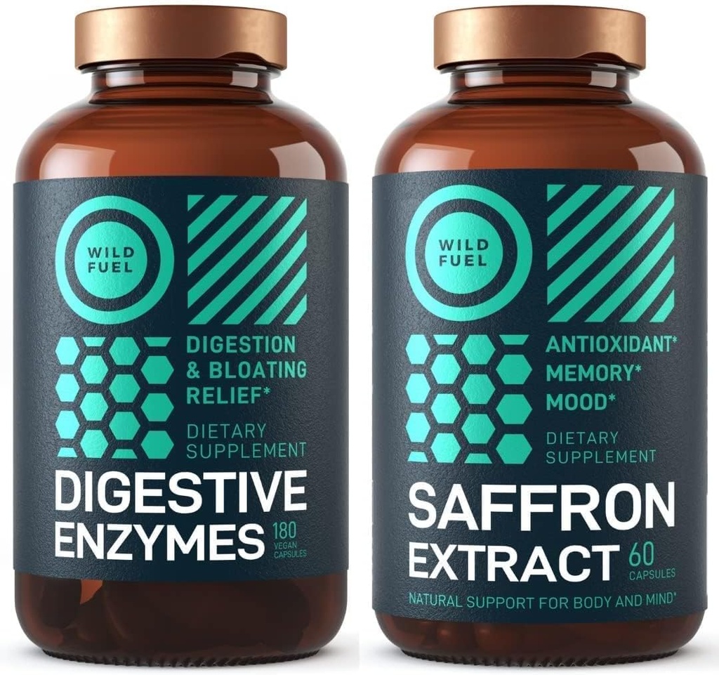 WILD FUEL Enzymes digestifs et capsules d'extrait de safran