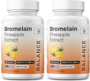 Balancebreens Bromelain 500mg Capsules – Supplément d'extrait d'ananas GDU 2400 pour le soutien des articulations, le soutien de gonflement naturel et la digestion saine – 180 Capsules biologiques fabriquées aux États-Unis