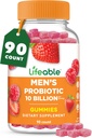 Probiotiques Lifeable pour les hommes de 10 milliards de dollars CFU de Grands hommes Dégustation Gommies probiotiques de végétalien pour la santé de Gut et le soutien immunitaire de Probiotiques Gommies pour les hommes de 90 gommies