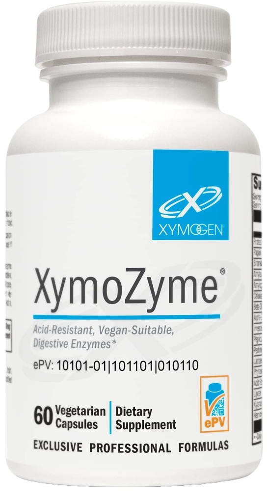 XYMOGEN XymoZyme - Enzymes digestives pour les femmes et les hommes avec protéase et bromelain - Résistant à l'acide, enzymes digestives véganes pour Gut Health & Bloating Relief (60 capsules)