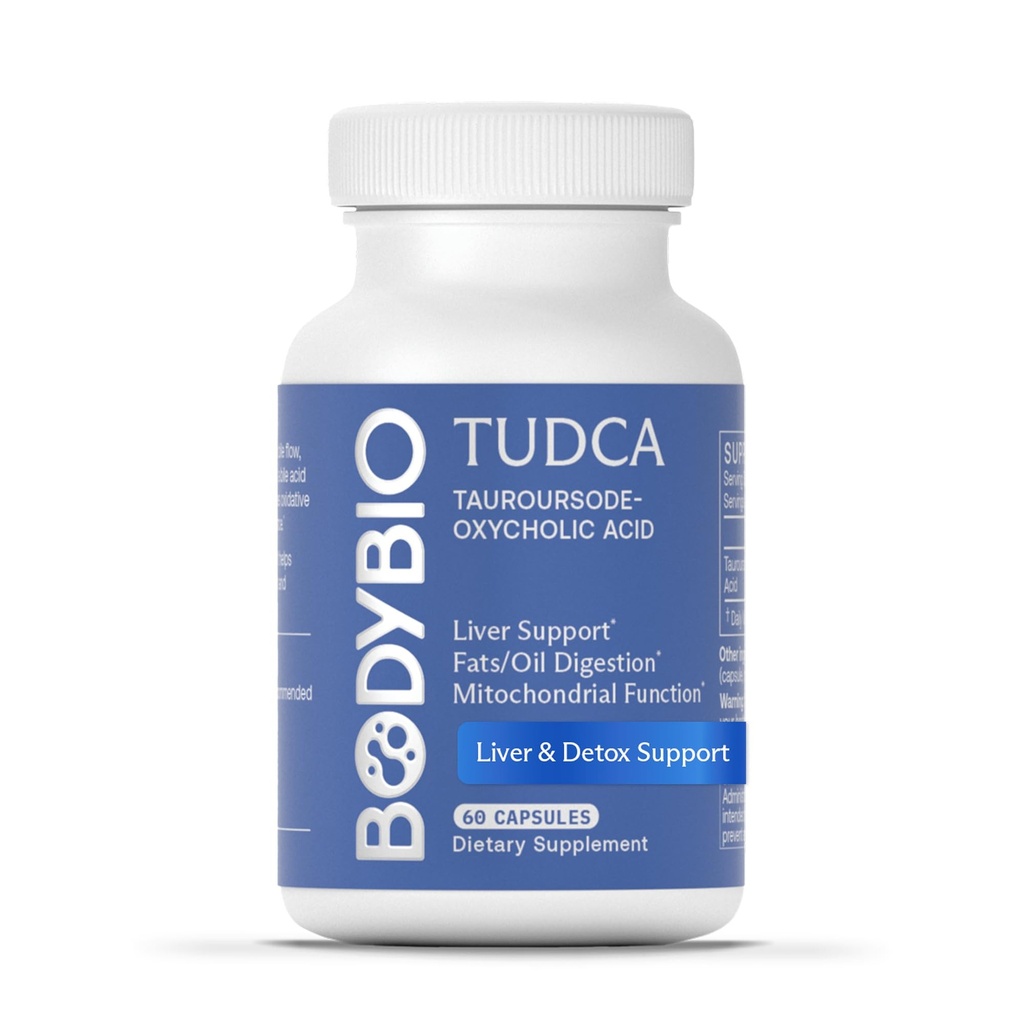 BodyBio TUDCA - Supplément acide tauroursodéoxycholique pur - Soutien du flux biliaire, du métabolisme des graisses et de la désintoxication hépatique