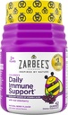 Zarbee-S Supplément de soutien pour enfants Immune de la mûre aînée Gommies, vitamines A C D3 E & zinc, extrait de la mûre aînée, sans gluten et gélatine, sans arômes artificiels, saveur de baie naturelle, 2+ ans, 42 Ct
