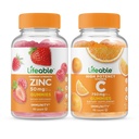 Zinc Lifeable 50mg + Vitamine C 750mg, Gummies Bundle - Grande dégustation, supplément de vitamine, sans gluten, sans OGM, gummy à croquer
