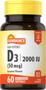 Sundance Vitamine D3 2000UI 60 softgels à libération rapide