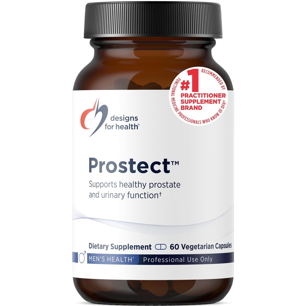 Designs for Health Prostect - Saw Palmetto-Free Prostate Suppléments pour hommes - Fonction urinaire + Soutien de la prostate - Cranberry, Pollen + Extrait de grenade - Supplément santé pour hommes (60 capsules)