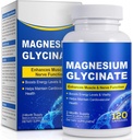 Magnésium Glycinate pour le sommeil, l'humeur, cerveau, haute absorption 120 Capslues Supplément, Magnésium élémentaire avec 100mg de calcium - hautement biodisponible - avec vitamine D3 et K2