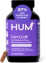 HUM Fan Club Ménopause Probiotic Supplement, Suppléments de ménopause sans œstrogène pour les femmes, non hormonaux, soutient l'énergie et les éclairs chauds, Extrait de graines de raisin et Rhubarb sibérien, 30 capsules végétaliennes