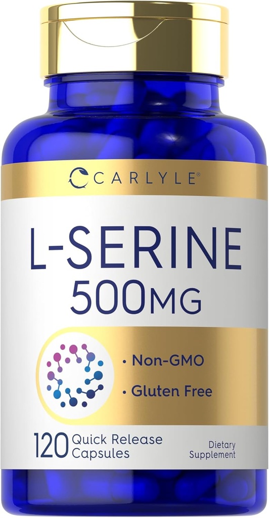 Carlyle L Capsules de sérine 500 mg, 120 Count, Supplément sans OGM et sans gluten