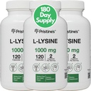 PRISTINE'S L Lysine 1000mg (3 Pack) Lip & Gum Health Essential Amino Acid Immunity Support Capsules -180 jours d'approvisionnement Muscle & Tissu Support - Collagène Production - Vegan sans gluten sans OGM
