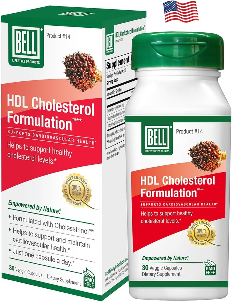 Bell HDL Cholestérol FormulationTM, Supplément Santé Cholestérol - Mélange unique, pour les femmes et les hommes