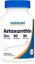 Nutricost Astaxanthine 12mg, 30 Softgels - Sans OGM et sans gluten