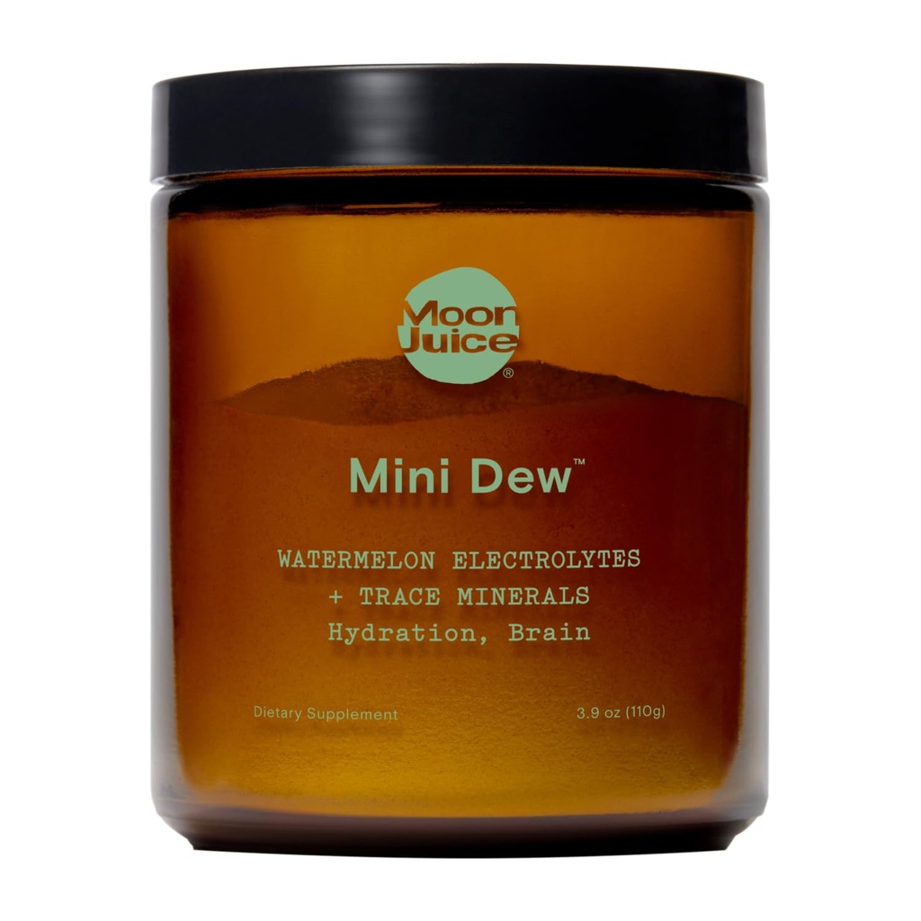 Poudre d'électrolytes de jus de lune Mini Dew - Sans sucre Minéraux & Poudre d'hydratation d'électrolyte pour l'hydratation instantanée et le soutien du cerveau - Magnésium, calcium, potassium, sel rose, pastèque, 30 portions