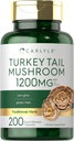 Carlyle Turkey Tail Mushroom Capsules $ 1200mg $ 200 Count $ Non-OGM & Extrait sans gluten