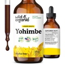 Suppléments de Yohimbe sauvage et biologique pour les hommes et les femmes - Teinture d'extrait de Yohimbine de 5 mg - gouttes d'écorce de Yohimbe sans alcool - végétalien, non-OGM et sans sucre - 4 fl oz