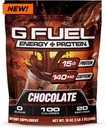 G Fuel Protéines + Poudre de boisson énergétique, Pré-entraînement Mélange de caféine pour le jeu, sans sucre Amino Focus, Vitamine + Antioxydants, 19 oz (chocolat, 20 portions)