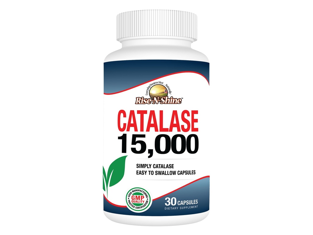 Rise-N-Shine Catalase Supplément 15 000 - Enzyme antioxydant puissant pour le soutien de la santé des cheveux- Suppléments capillaires pour le soutien des cheveux forts - 30 capsules