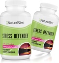 NaturalSlim Stress Relief Supplement - Stress Defender, High Cortisol Reducer, Control Cravings, Sleep & Metabolism Support avec vitamine B5 Acide pantothénique et L Tyrosine 180 Capsules végétales 2 Pack
