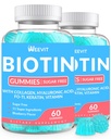 Gommies sans sucre de biotine, de biotine et de collagène avec kératine, acide hyaluronique pour les femmes et les hommes