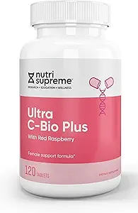 Nutri Suprme Ultra C-Bio Plus, Formule de soutien féminine avec la framboise rouge, la vitamine C, et les bioflavonoïdes , 120 comprimés, végétarienne, casher