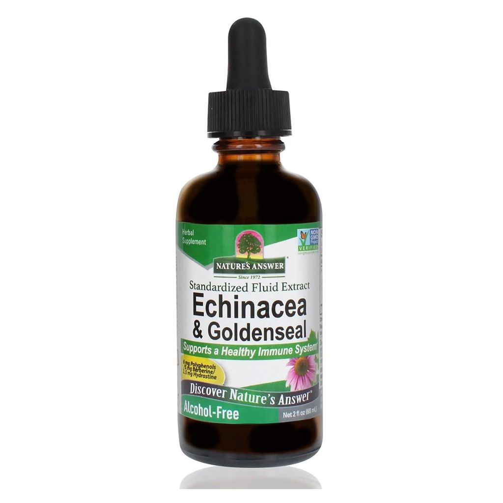 La réponse de la nature Enchinacea & Goldseal (en anglais seulement) soutient un système immunitaire sain (en anglais seulement) Extrait pur super concentré (en anglais seulement) sans alcool, sans gluten, végétalien et kosher certifié 2oz