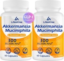 Supplément GLP1 : 300 milliards d'AFU Akkermansia Muciniphila, Akkermansia Probiotic pour les femmes hommes, Akka Superbiotiques pour la production GLP-1, Digestion, Gut, Immunité, Améliore la fonction de doublage Gut, 120 capsules