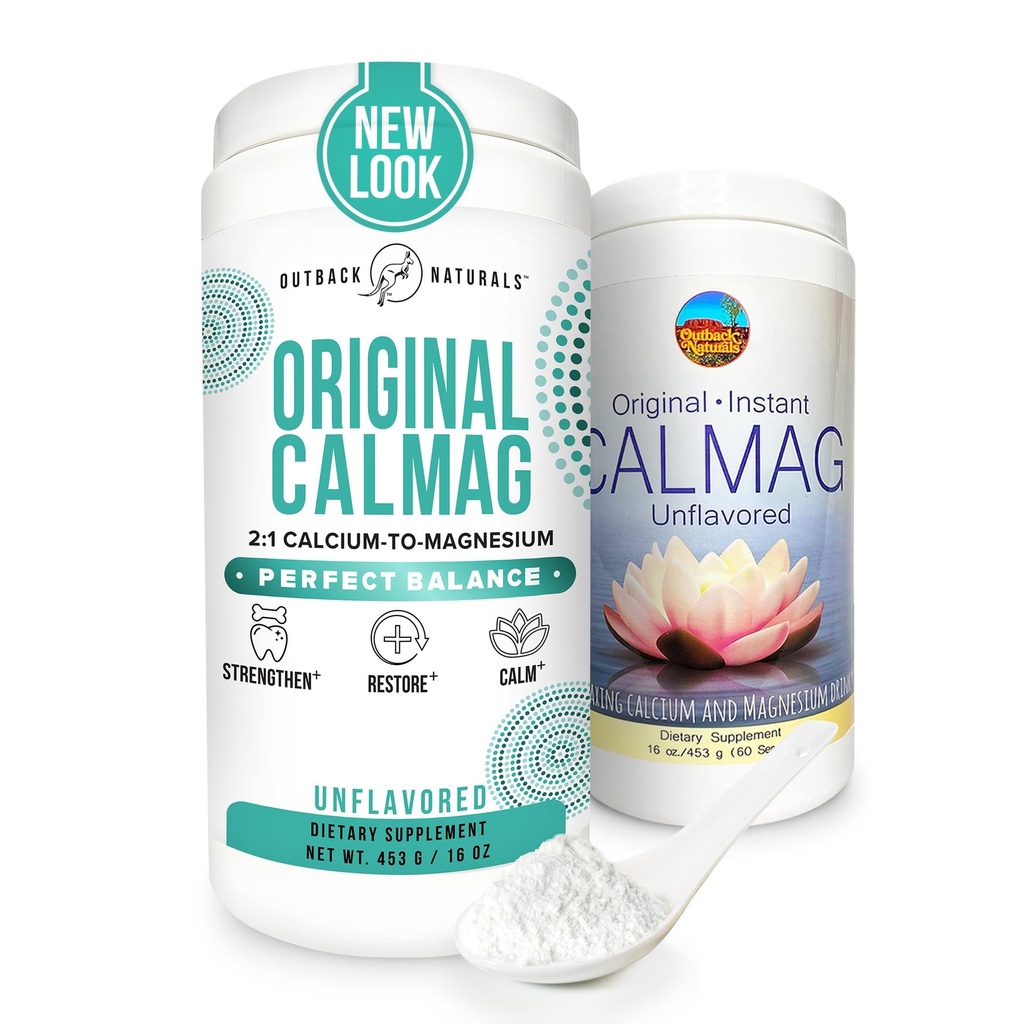 Absorption élevée 2:1 CalMag supplément de citrate de magnésium de calcium, poudre de gluconate de calcium, soutient le stress, le sommeil et la force osseuse boisson minérale, non aromatisé 16,5 oz (paquet de 1)
