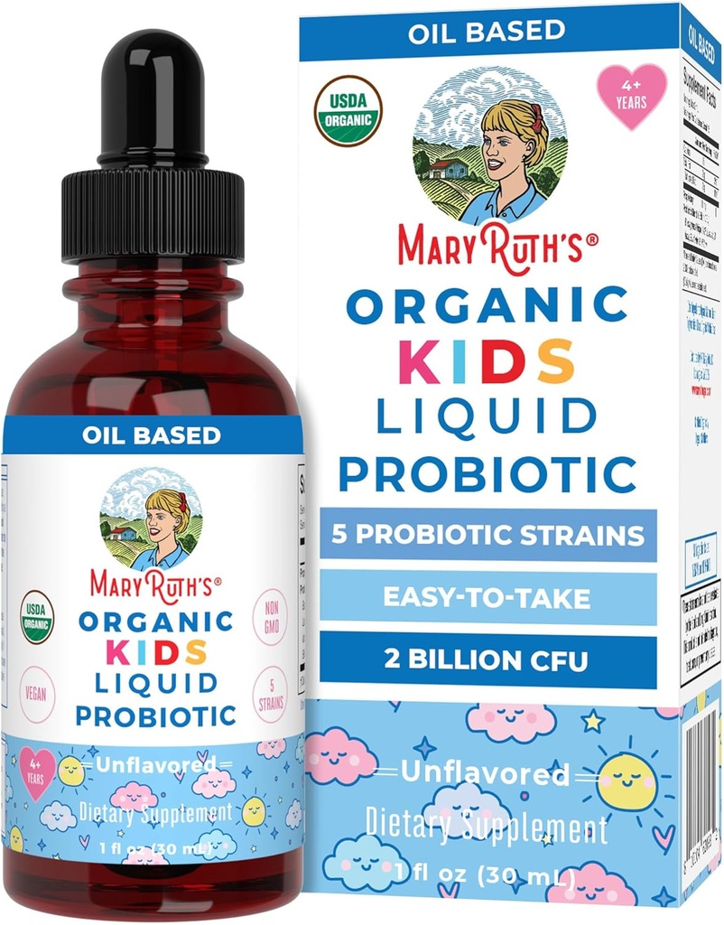 MaryRuth Organics Kids Probiotic Liquid Drops (en anglais seulement) USDA Biotics for Digestive Health (en anglais seulement) Ages 4+ Gut Health & Immune Support Supplément (en anglais seulement)