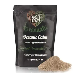 KAVANUATU Poudre de racine de kava - 100% Piper méthysticum, biologique, végétalien, non-OGM Noble Poudre de kava - haute teneur en kavalactone - Boissons naturelles de thé de kava pour la relaxation de style île, 454gr/16oz