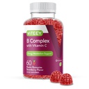 Gommies complexes de vitamine B avec vitamine C - Énergie, métabolisme et soutien immunitaire - B6, B12, Niacine, acide folique, biotine, calcium - végétalien, sans gluten - 60 Compte