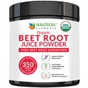 Poudre de jus de betterave biologique - 20:1 Concentration Poudre de betterave biologique - Support de circulation - Riche en oxyde nitrique - Cold-Pressed 100 portions de poudre de betterave- 12,3oz