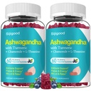 2 Pack Ashwagandha Gummies, Soutien à l'immunité, Relaxation, Calme Mood & Zzz, Suppléments Ashwagandha pour les hommes et les femmes, Flavor de bleuets naturels, 120 Comte