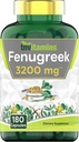 tnvitamins Capsules de Fenugreek: 3200 mg - 180 Capsules.com Supplément de Fenugreek pour hommes et femmes.com Extrait de poudre de fenugreek non-OGM.com fabriqué aux États-Unis!