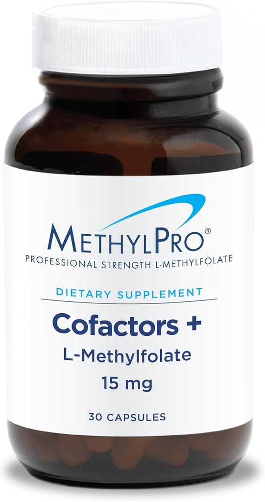 MethylPro L-méthylfolate 15 mg + Cofacteurs - Supplément en méthylolate de L pour les femmes et les hommes, vitamine méthylée B9 (5-MTHF) avec B6 et B12 pour la santé cérébrale, la concentration et le calme - 30 capsules (paquet de 1)